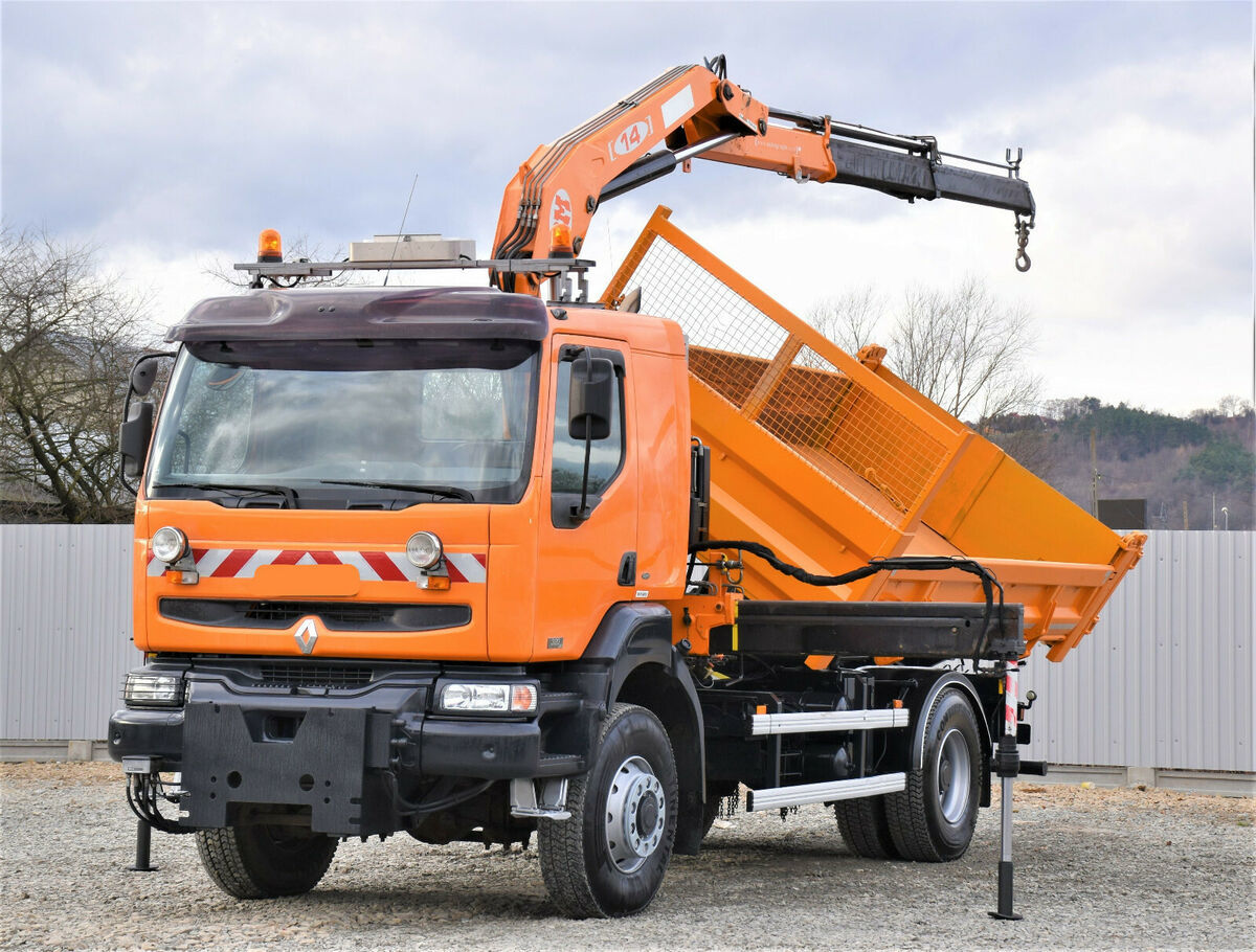 Camion benne, camion grue Renault Kerax 320 KIPPER 4,40m+PM SERIE 14 14022 4x4