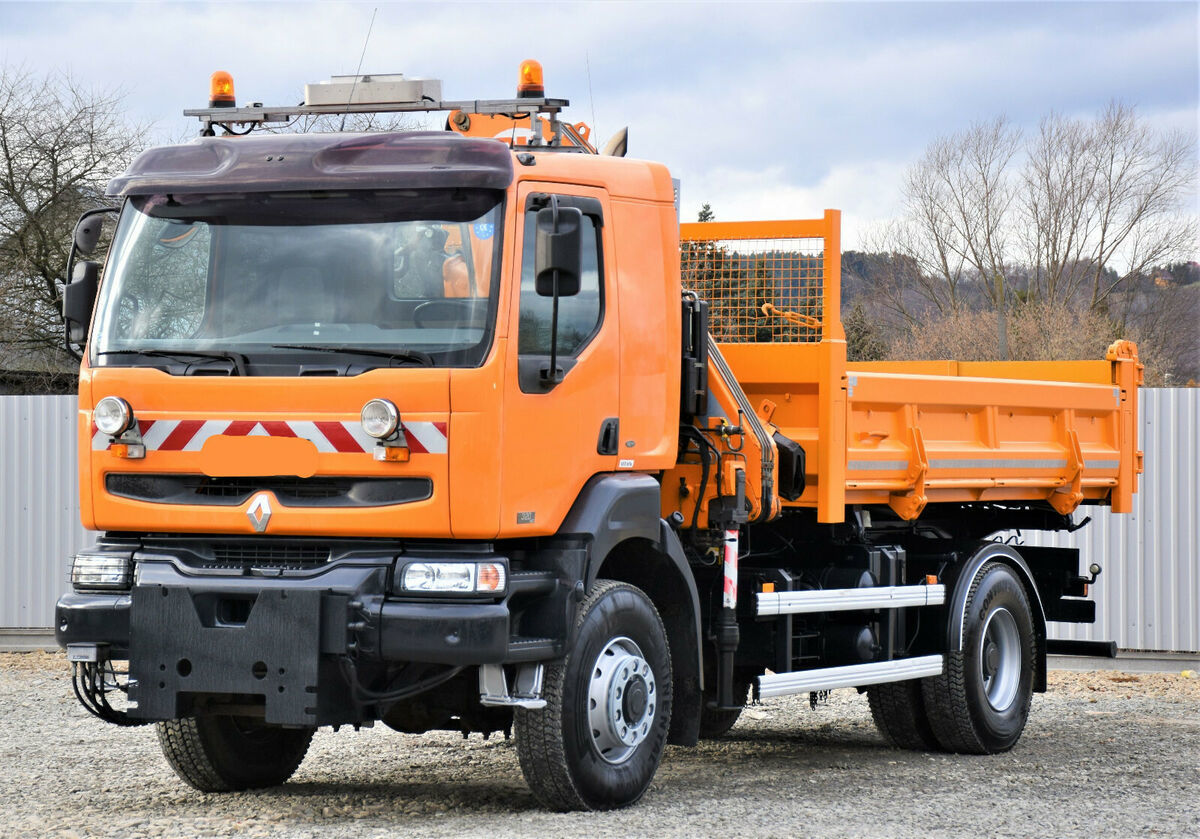 Camion benne, camion grue Renault Kerax 320 KIPPER 4,40m+PM SERIE 14 14022 4x4