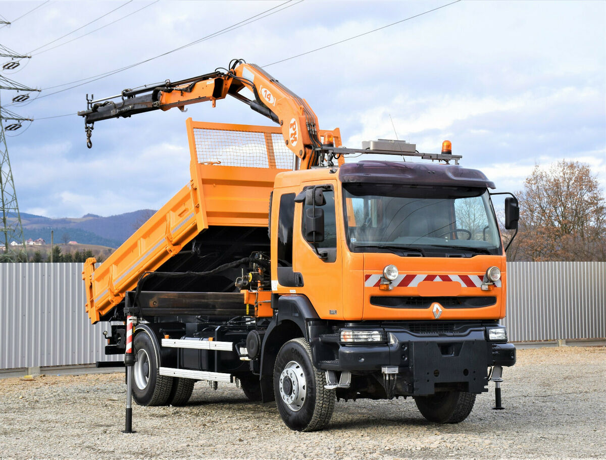 Camion benne, camion grue Renault Kerax 320 KIPPER 4,40m+PM SERIE 14 14022 4x4