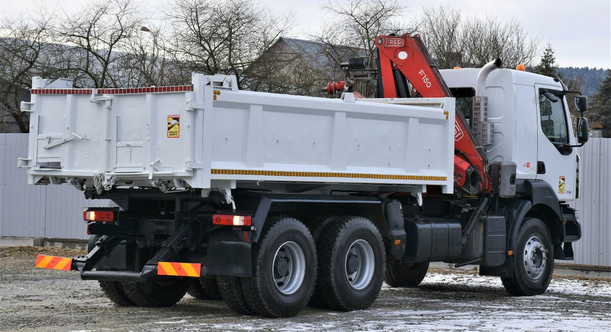 Camion benne, camion grue Renault KERAX 370 DXI FASSI F150A.22  6x4