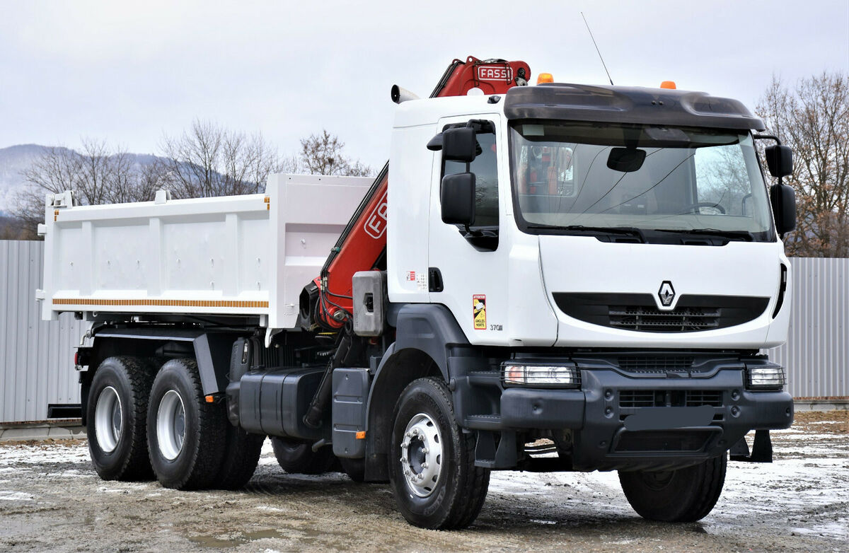 Camion benne, camion grue Renault KERAX 370 DXI FASSI F150A.22  6x4