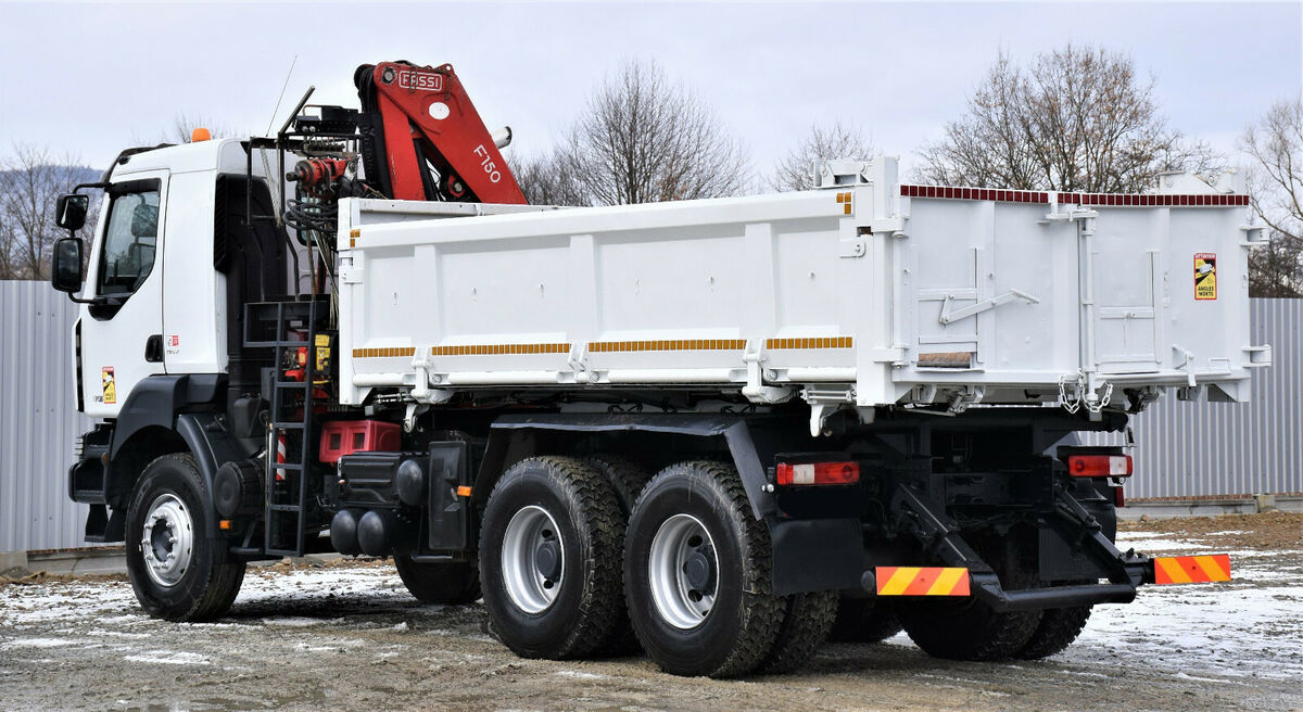 Camion benne, camion grue Renault KERAX 370 DXI FASSI F150A.22  6x4